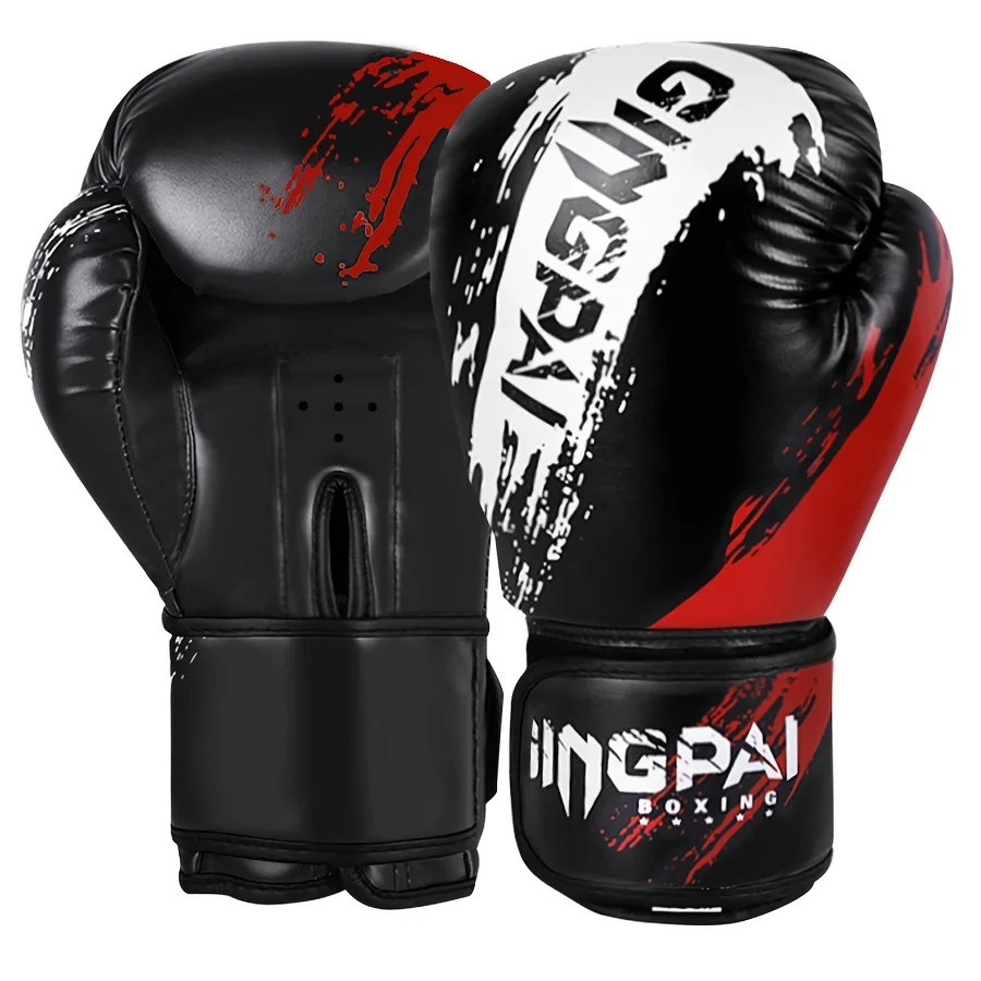 

1 Pair of Adult Boxing Gloves for Men, Boxing Training, Comfortable Adjustable Fighting Gloves, Hand Protector, Black, Red Blue