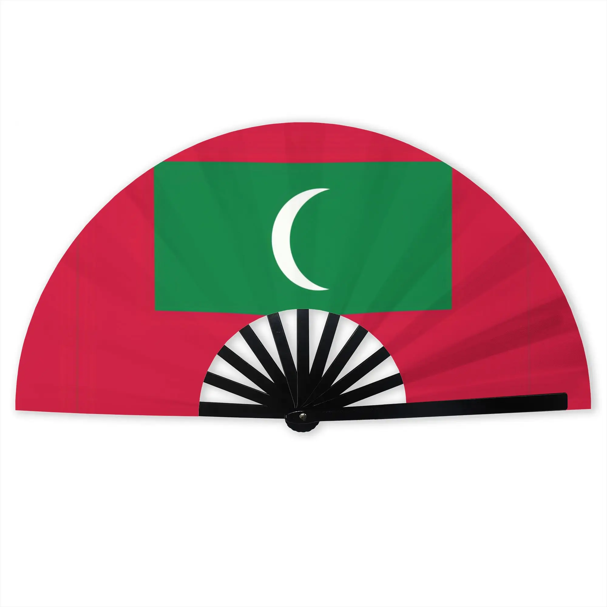 Patriotic Flag Of The Maldives Traditional Folding Fan Chinese Style  High-Quality Fans Gift Classic Decorative Hand Fan