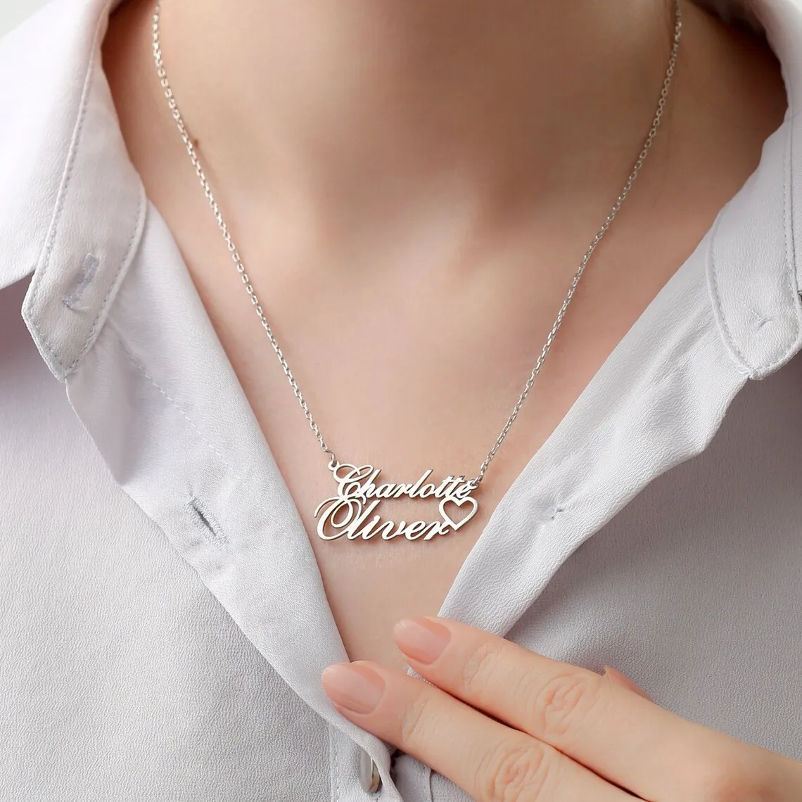 

Personalized Font Name Necklace, Simple Neck Jewelry For Daily Wear Holiday Gifts