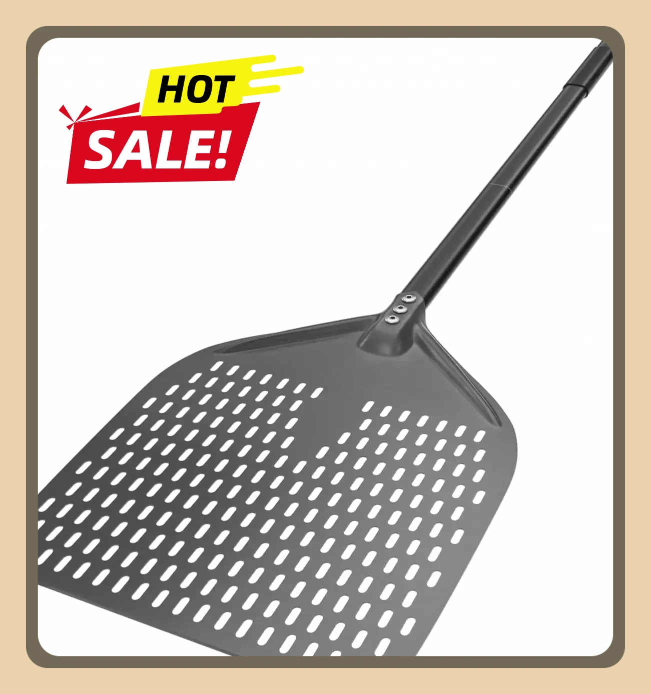 

12"×14'' 5-Piece Pizza Oven Accessories, Ash Rake, 9" Round Turning Peel, Perforated Pizza Peel, Pizza Oven Cleaning Brush