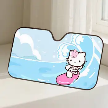 H-Hello Cat K-kitty Bilsolskydd Gardiner Vindruta Framrute Visir 70x130cm Solskydd Solskydd Pläd Present Nyhet Bil 12 best sales Hell cat car - №6