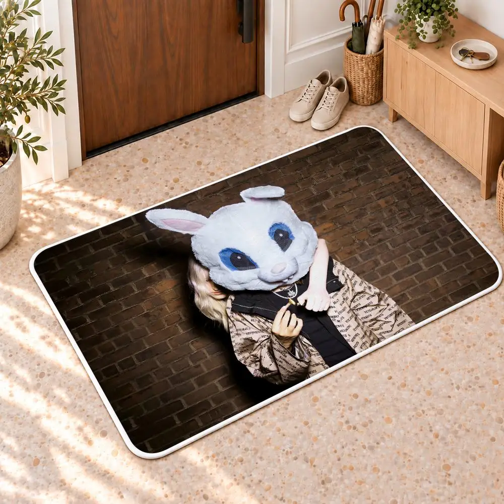 C-Che Hip-hop Rapper Pop Singer Floor Mat Flannel Rug Soft Non Slip Door Mat For Bathroom Bedroom Kitchen Living Room Home Decor