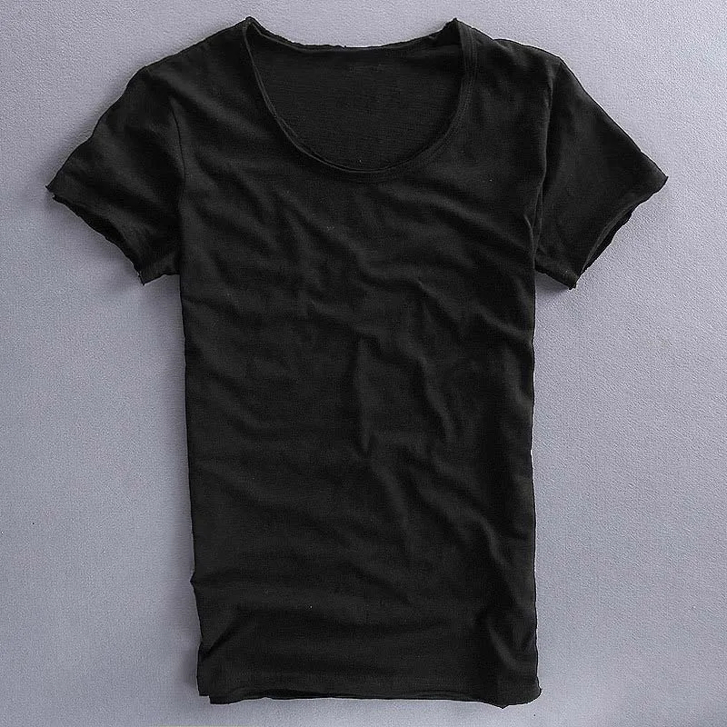 Men\'s Cotton T-Shirts Solid Short Sleeve Breathable T Shirt Man Fashion Tops Summer Short Sleeve Tees Man Clothes TS-193