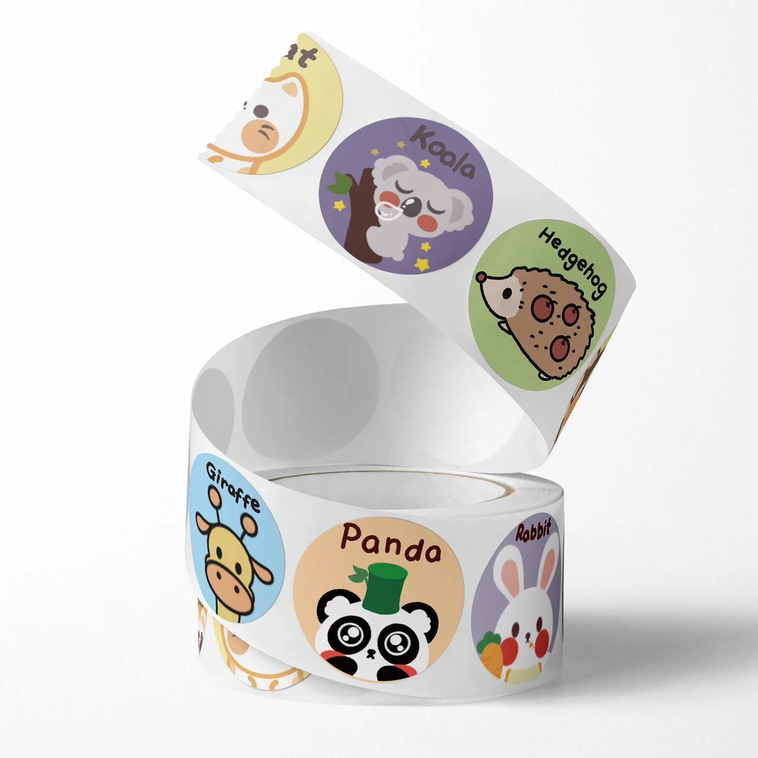 子供のための漫画のステッカー,動物のラベル,感謝の赤ちゃん,ゲームのステッカー,学生の報酬,装飾,1インチ,100〜500個。