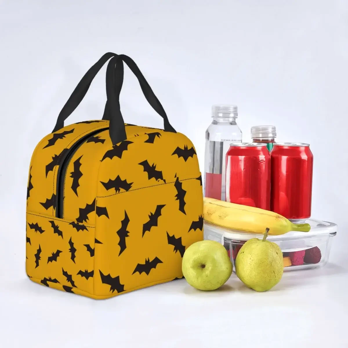 Lunch Bag for Women Kids Halloween Bats Thermal Cooler Bag Waterproof School Oxford Lunch Box Bento Pouch