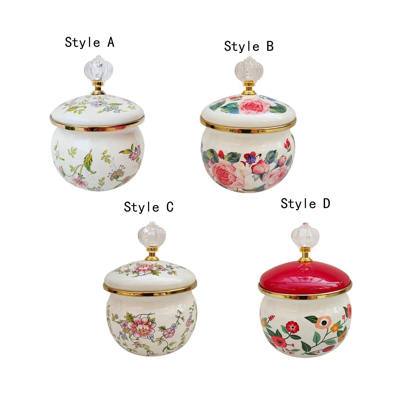 Sugar Bowl Versatile Multifuntional Enamel Storage Jar Dried Fruit Jar for Kitchen Home Restaurant Coffee Bar Countertop