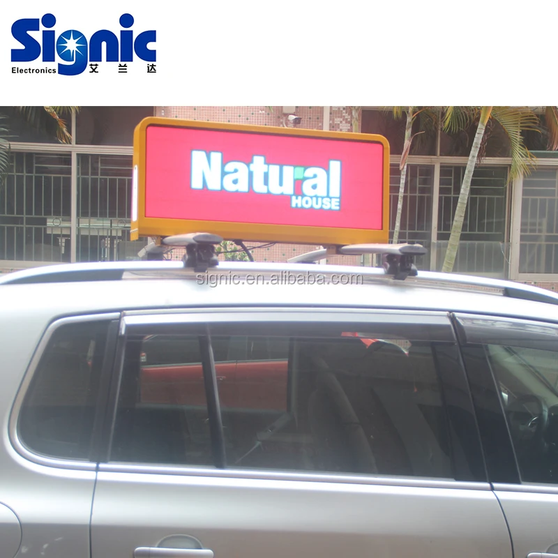 USA โฆษณามือถือกลางแจ้ง P3 P5 โฆษณารถแท็กซี่ติดป้ายโฆษณาดิจิตอลป้ายหลังคารถ / จอแสดงผล LED / หน้าจอ LED