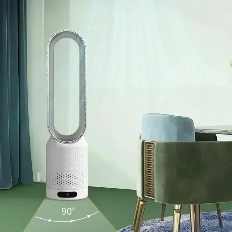 20 Zoll Blattloser Ventilator Haushalts-Elektroventilator mit Negativionen-Luftreinigung 20% Stärkerer Wind 90 °   Weitwinkel-Oszillation