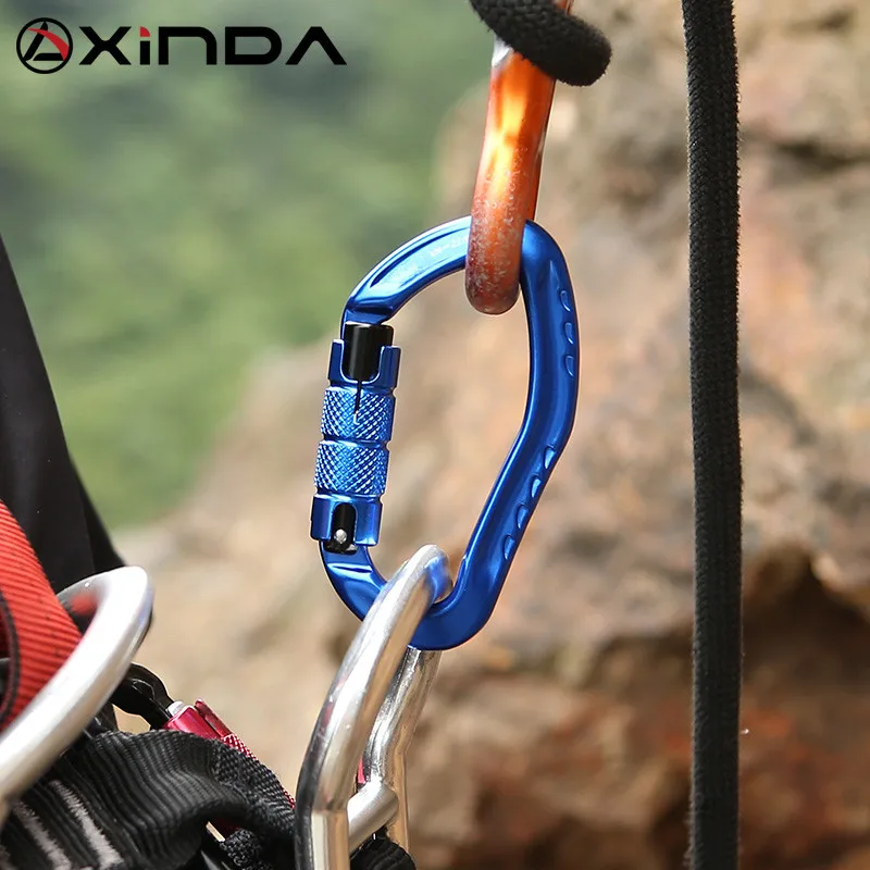 XINDA Professional Rock Climbing Carabiner 22KN Safety Pear-shape Safety Buckle Hiking Survival Kit Protective Equipment