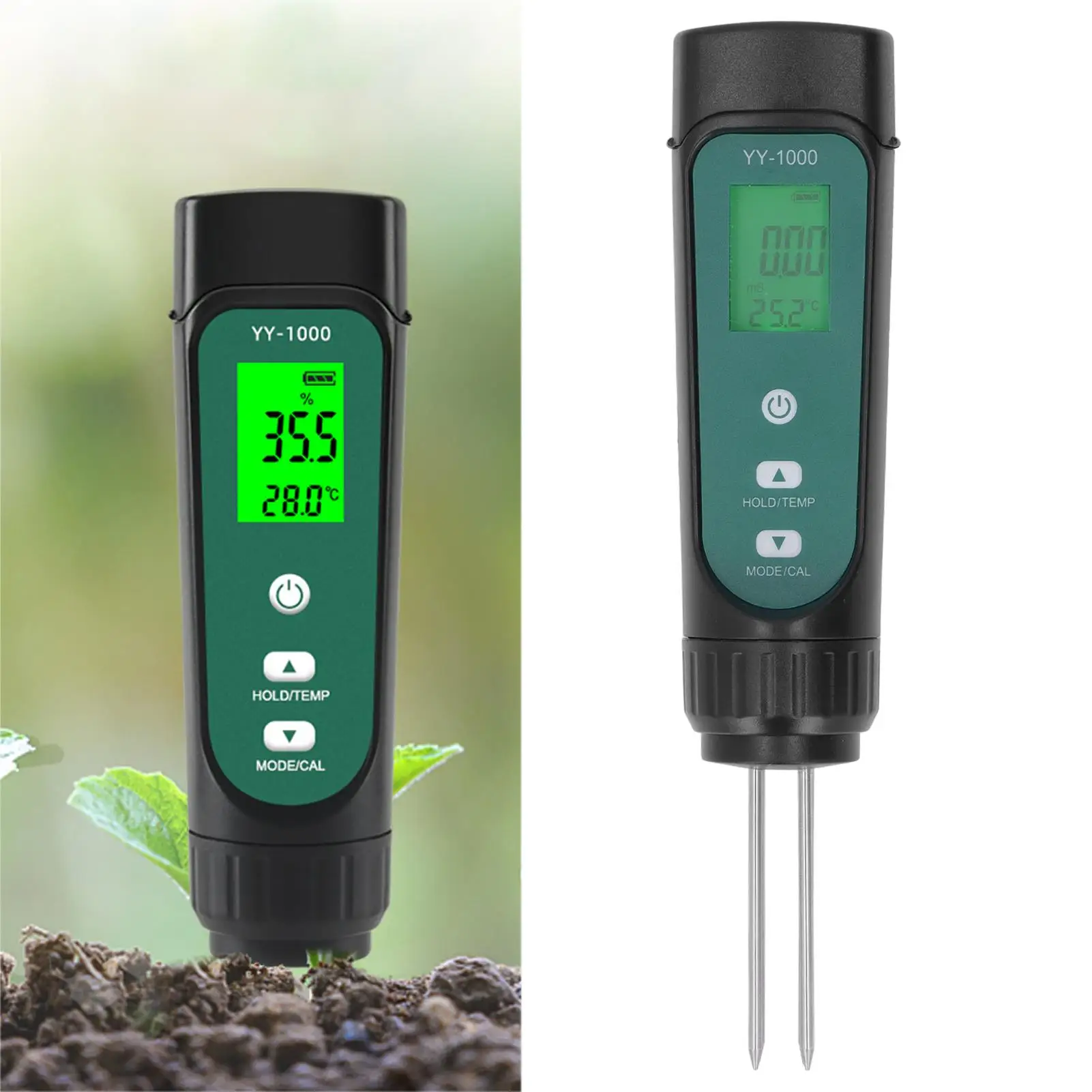 Tester del suolo 3 in 1 con sonda staccabile-alta precisione, resistente alla ruggine, dati chiari per giardinaggio domestico e agricoltura