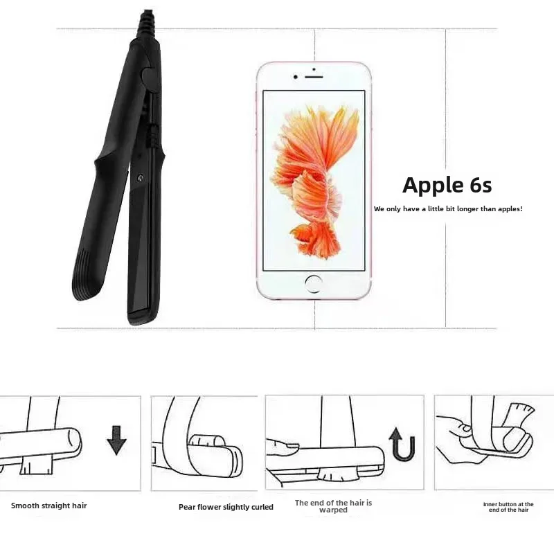 학생을위한 미니 컬링 아이언 스트레이트 너 남성 여성 Cornrows 프린지 스타일링 도구 소형 다목적 헤어 케어 액세서리