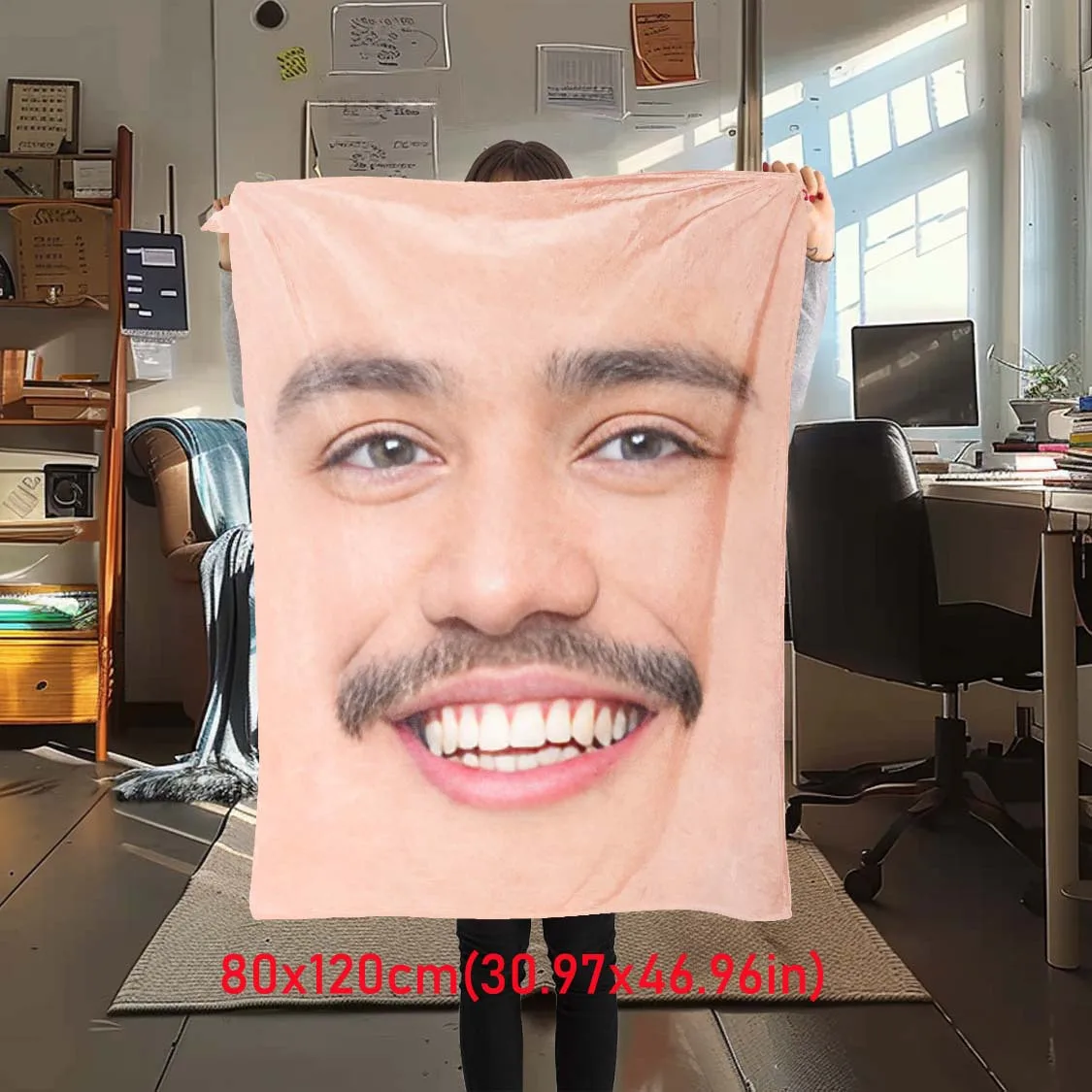 Customize Custom Photo Blanket - Personalized with Your Face, Soft Flannel, All-Season Cozy Throw for Sofa, Bed, Office & Travel