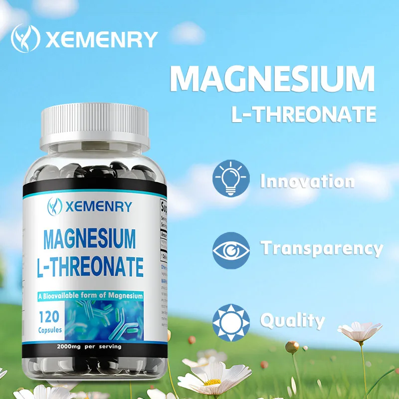 Magnesium L-threonaatcapsules - verhoogt de gezondheid van de hersenen, geheugen en focus, slaap en herstel, vermindert vermoeidheid