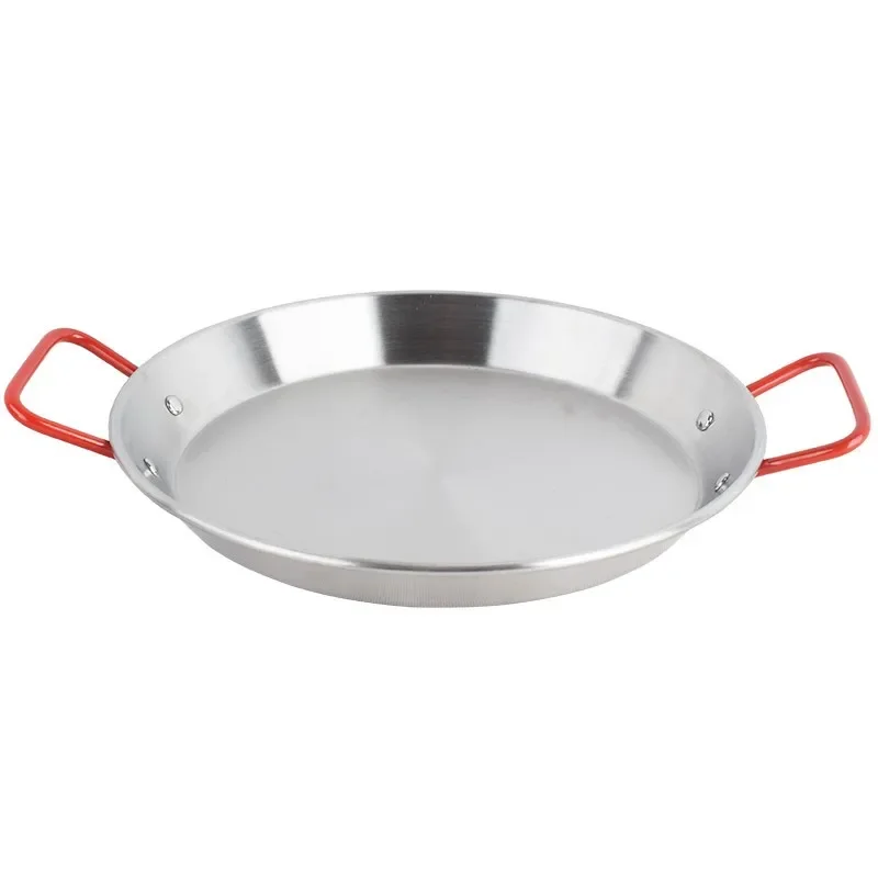 stainless steel Spanish paella pan seafood dish plate tray with handle Korean fried chicken dish Cheese cooker cooking pots