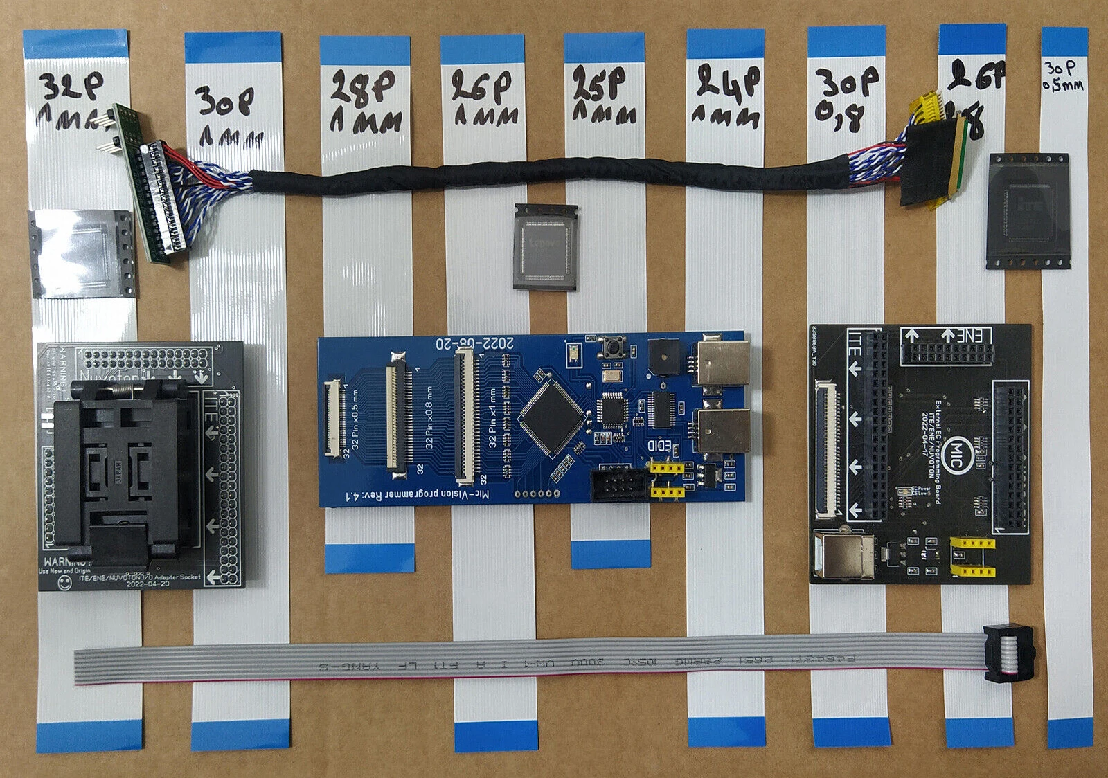 2024 versi baru * 4.1 Set lengkap ENE,ITE,SMSC,Nuvoton Automatic USB Mic-io Programmer + 1 9012 ENE controller + 1 iTE 8586/8585 controller