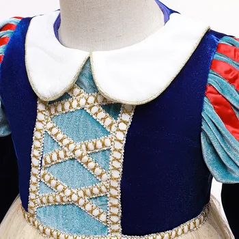 Chajiahu 백설공주 원피스 공주 코스프레, 엘사 벨벳 코스튬 소녀 생일 정장, 어린이 긴 소매 파티 