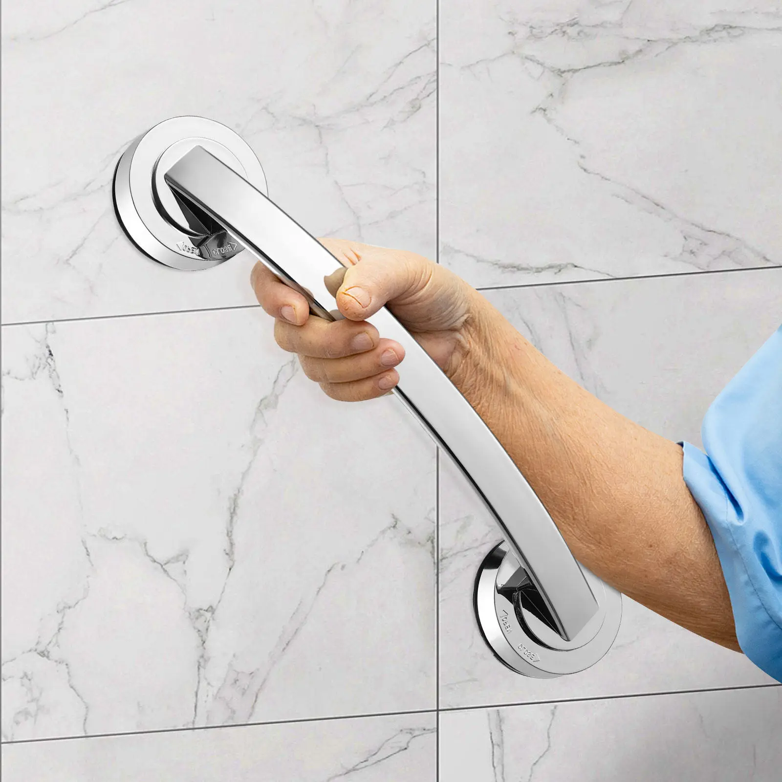 

Safety Shower Handle No Drill Needed Reusable Suction Mount for Elderly Disabled Sturdy ABS Bath Tub Balance Bar