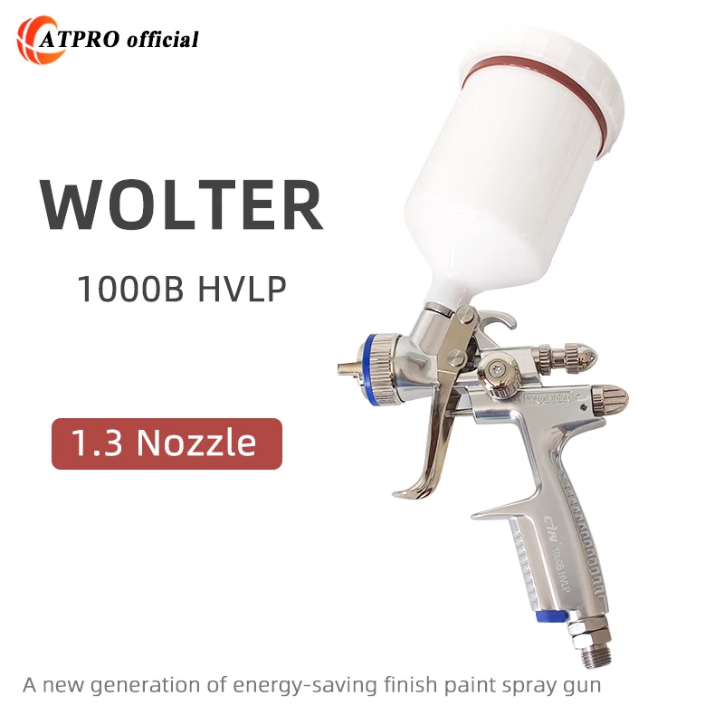 Paint Pneumatic Spray Gun WOLTER 1000B Top Tank 1.3MM Automotive Spray Gun High Atomization HVLP Provincial Paint Spray Gun