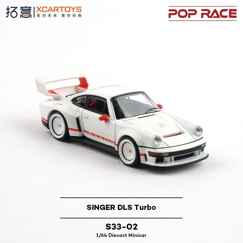 

POP RACE 1:64 Porsche SINGER DLS Turbo White S33-02 Alloy Model Car Gift