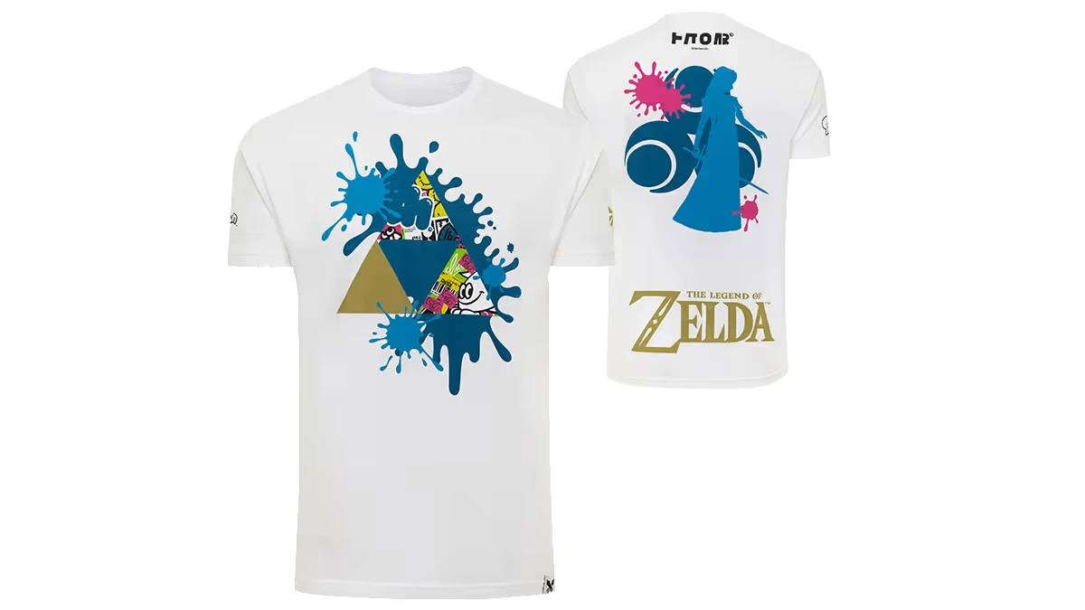 Splatoon 3 X The Legend of Zelda Splatfest T Shirt Power Theme Tri-force Print Tee Unisex Black Short Sleeve Casual Streetwear