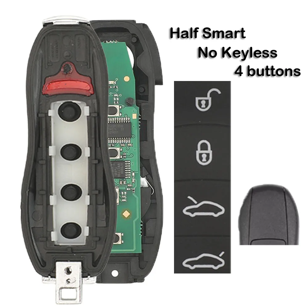 jingyuqin ID49 PCF7945P 315/433/434MHz Auto-Fernbedienungsschlüssel DIY-Teile für Porsche Macan Panamera Cayenne ohne Keyless/Keyless Go