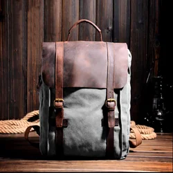 Bag thunder layer cowhide restoring ancient ways collocation rucksack laptop bag bag style for men's and women'sbackpack