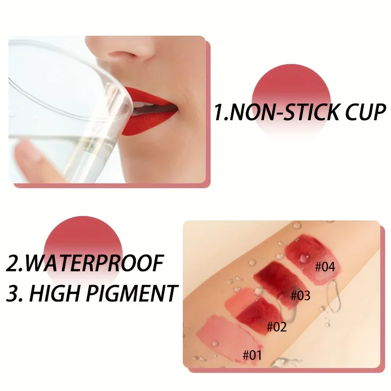 QICY Tattoo Lip Gloss Peel-Off Long-Lasting Moisturizing Liquid Lipstick with Waterproof Non-stick Cup Glossy Finish Nourishing