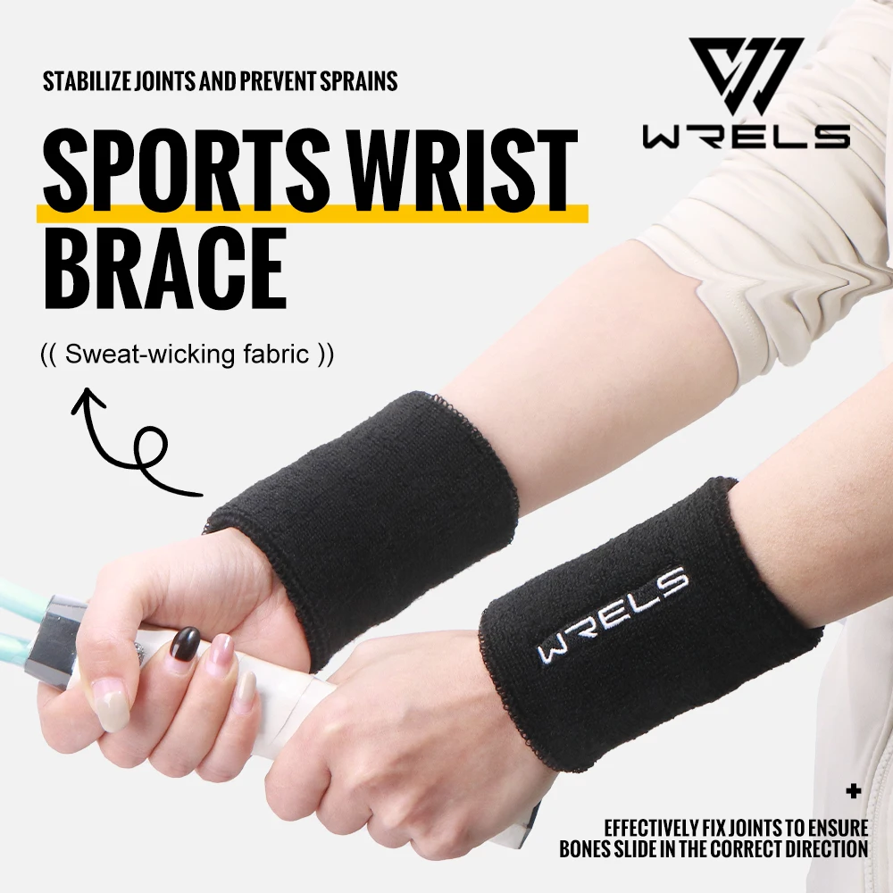 

WRELS Wristbands Terry Cloth Moisture Wicking for Sports Tennis Gym Work Out Wristbands Sweatbands Absorbent Wrist Sweat Bands