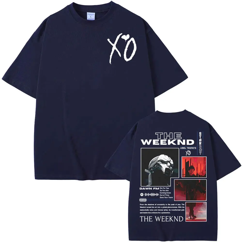 Rapper The Weeknd Music Album Cover T Shirts Men Women Fashion Hip Hop Streetwear T Shirt 100% Cotton Short Sleeve T-shirts Tops