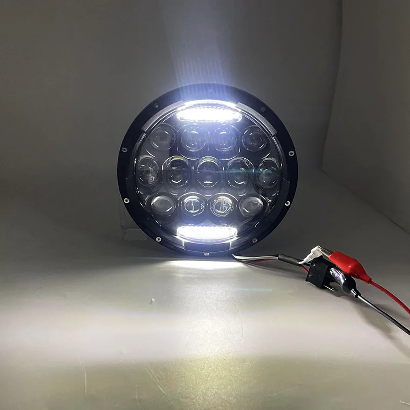 75W 7 인치 Led 헤드라이트 H4 하이 빔 자동차 러닝 라이트, 지프 랭글러 JK Lada Niva 4x4 로프 UAZ 우랄 헌터 허머용, 2 개