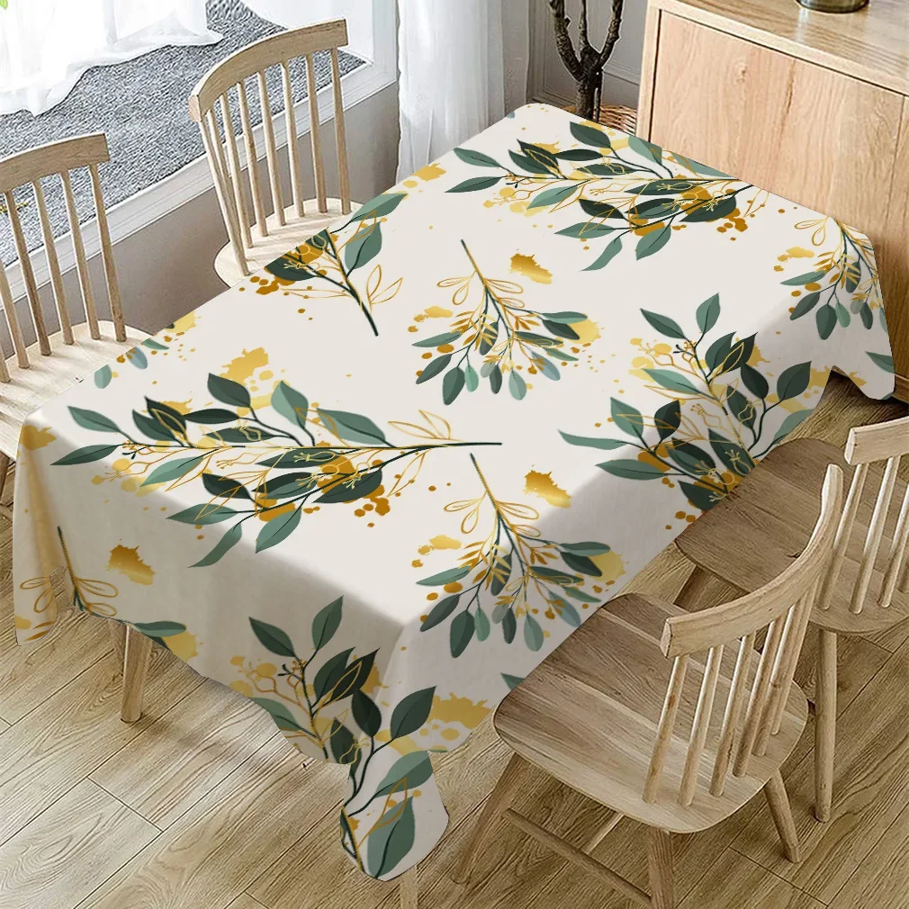 

2024 Simple Fresh Plant Cotton and Linen Tablecloth