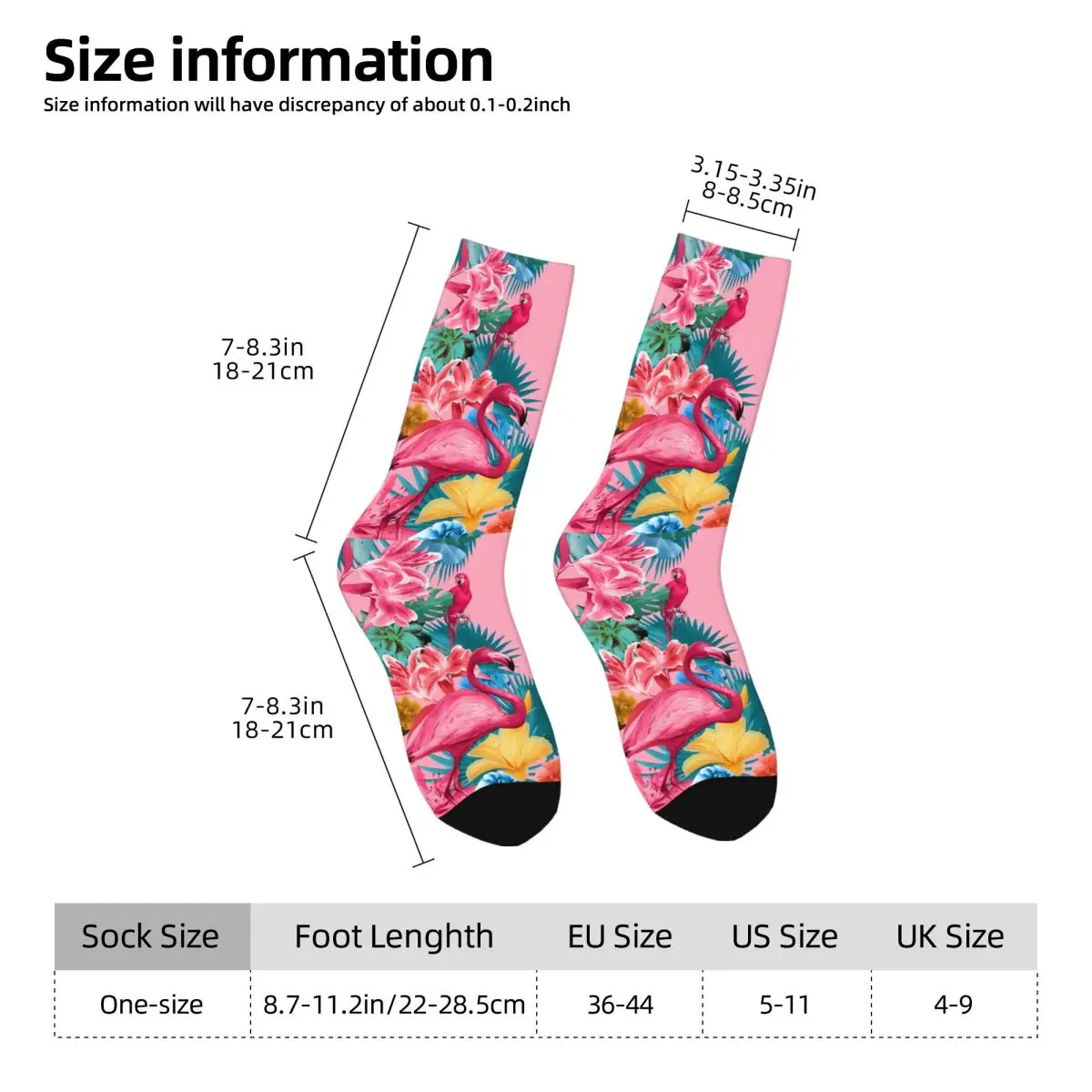 Flamingo And Tropical Garden Sock Printed Man Polyester