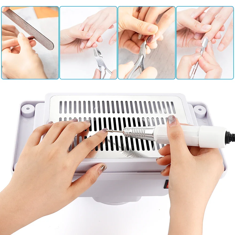 

Nail Vacuum Cleaner Nail Table Fans Suction Dust Collector 3 Bags Nail Art Professional Salon Manicure Pedicure Art Equipment