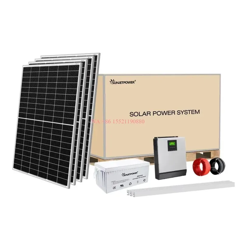 wmwmnu for Whole House 10000 Watts 10kw Solar Power Off Grid Solar PV System Kit with Lithium Battery Backup