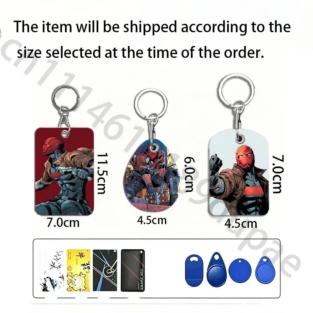 Anime Character J-Jason Todd Protective Printed Leather Card Case Metal Keychain for Bank Credit Bus Subway ID Cards