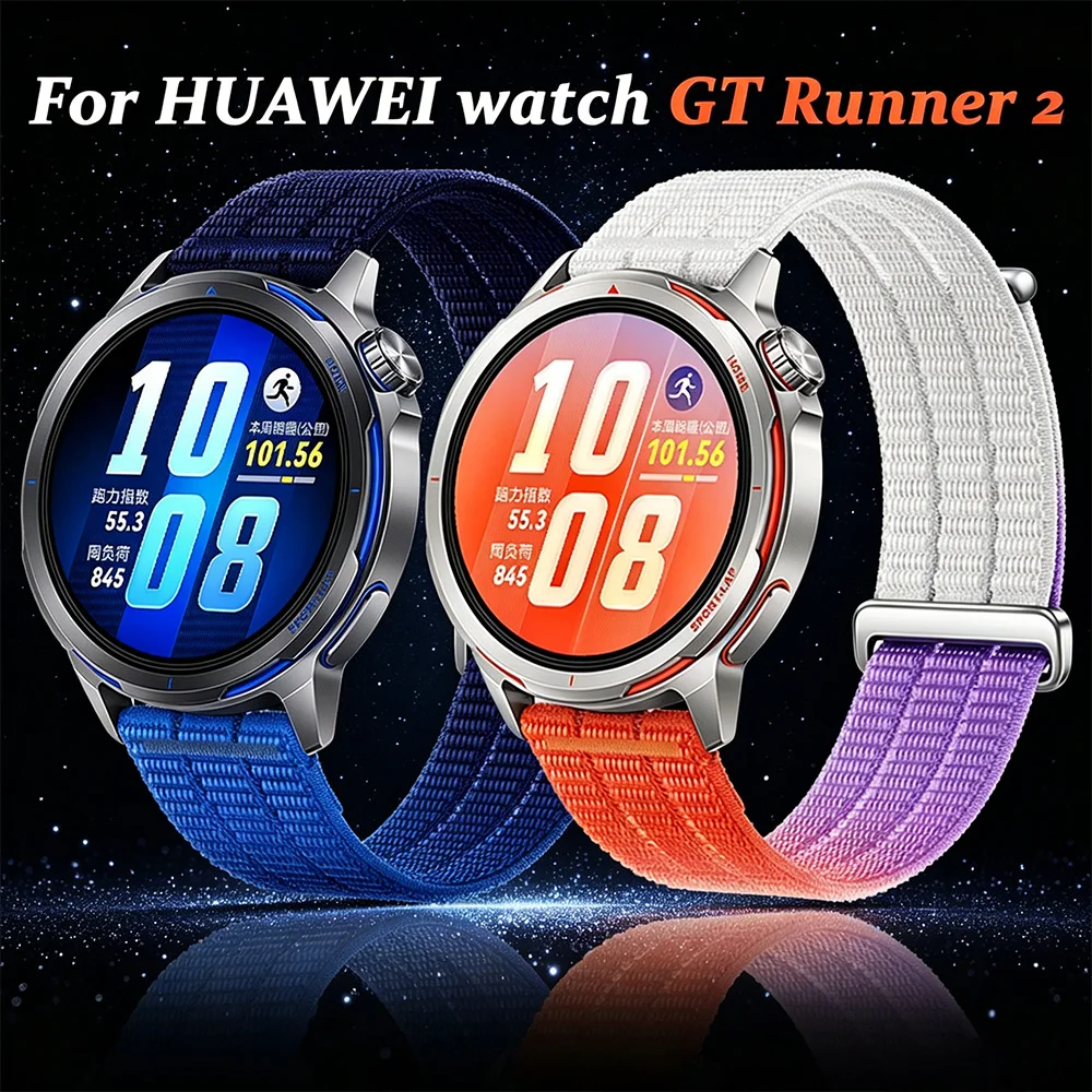 20/22 mm Uhrenarmband für Huawei Watch GT Runner 2 Sport Smartwatch, atmungsaktives Nylon-Ersatzarmband für Samsung/Amazfitband