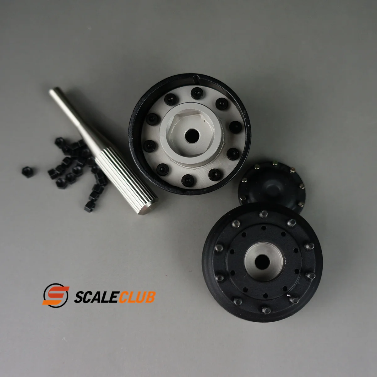 

Scaleclub Model simulation front wheel hub bearing version and hexagonal connector version Tamiya 1/14 truck model toy parts