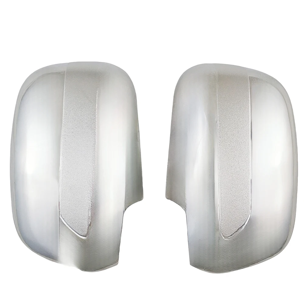 2 Pcs ABS Chrome Car Door Mirror Cover For Toyota Kijang Innova 2004 2005 2006 2012 2013 Silver Black andCarbon Fiber Decorate