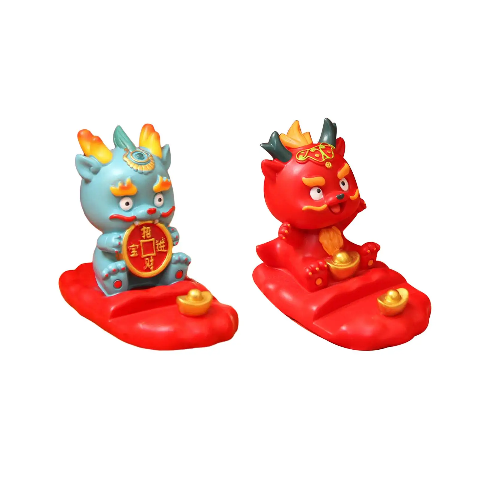 Decorative Dragon Statue Phone Stand Cartoon Resin Chinese Dragon Cellphone Stand for Entrance Bedroom Home Living Room Cabinet