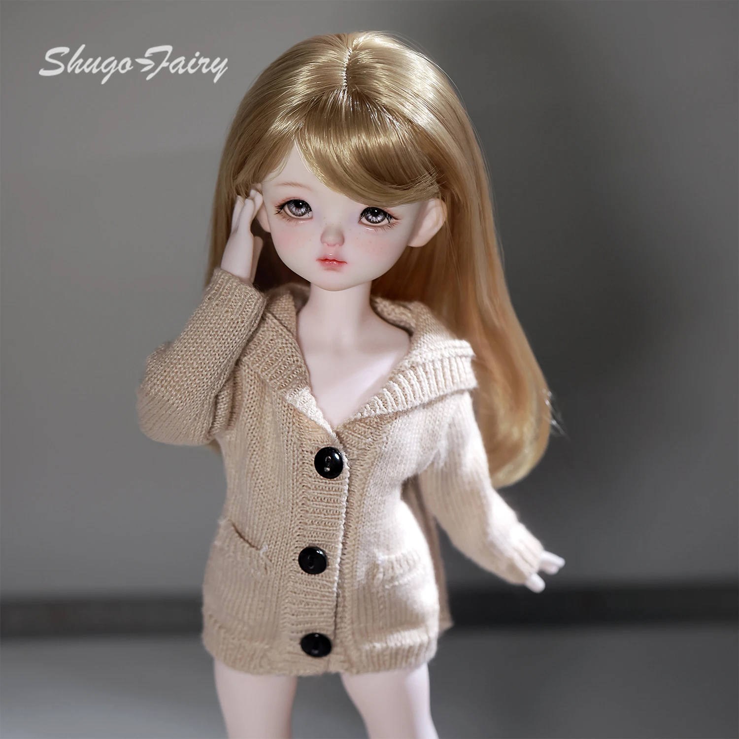 ShugaFairy Salvio D Khaki D BJD Doll 1/6 Fullset Ball Jointed Doll Sweet Hoodie Cardigan Sister Outfit Handmade Collectible Gift