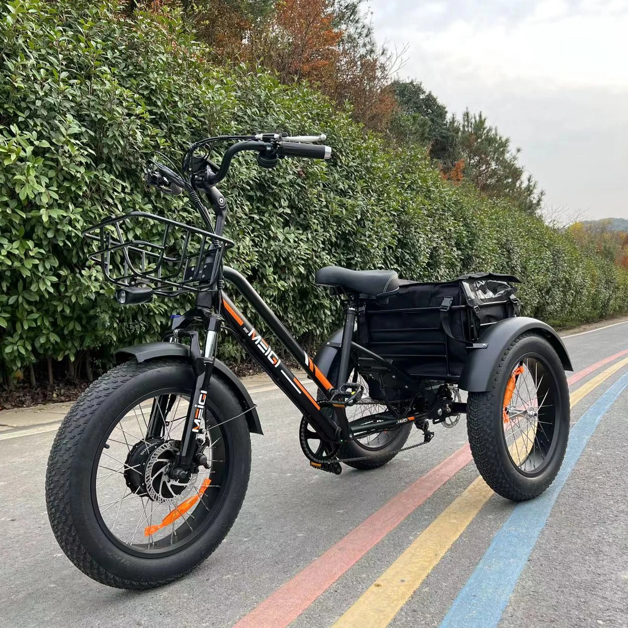 

Ebike Trike 3-колесный электрический велосипед Электрический трехколесный велосипед для доставки грузов с двигателем Bafang 750 Вт