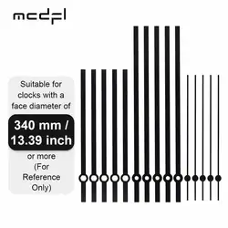 MCDFL Aluminum Clock Hands Black Long Wall Watch Needles Mechanism Repair Kit Quartz Movement Modern Timepiece with Spare Parts