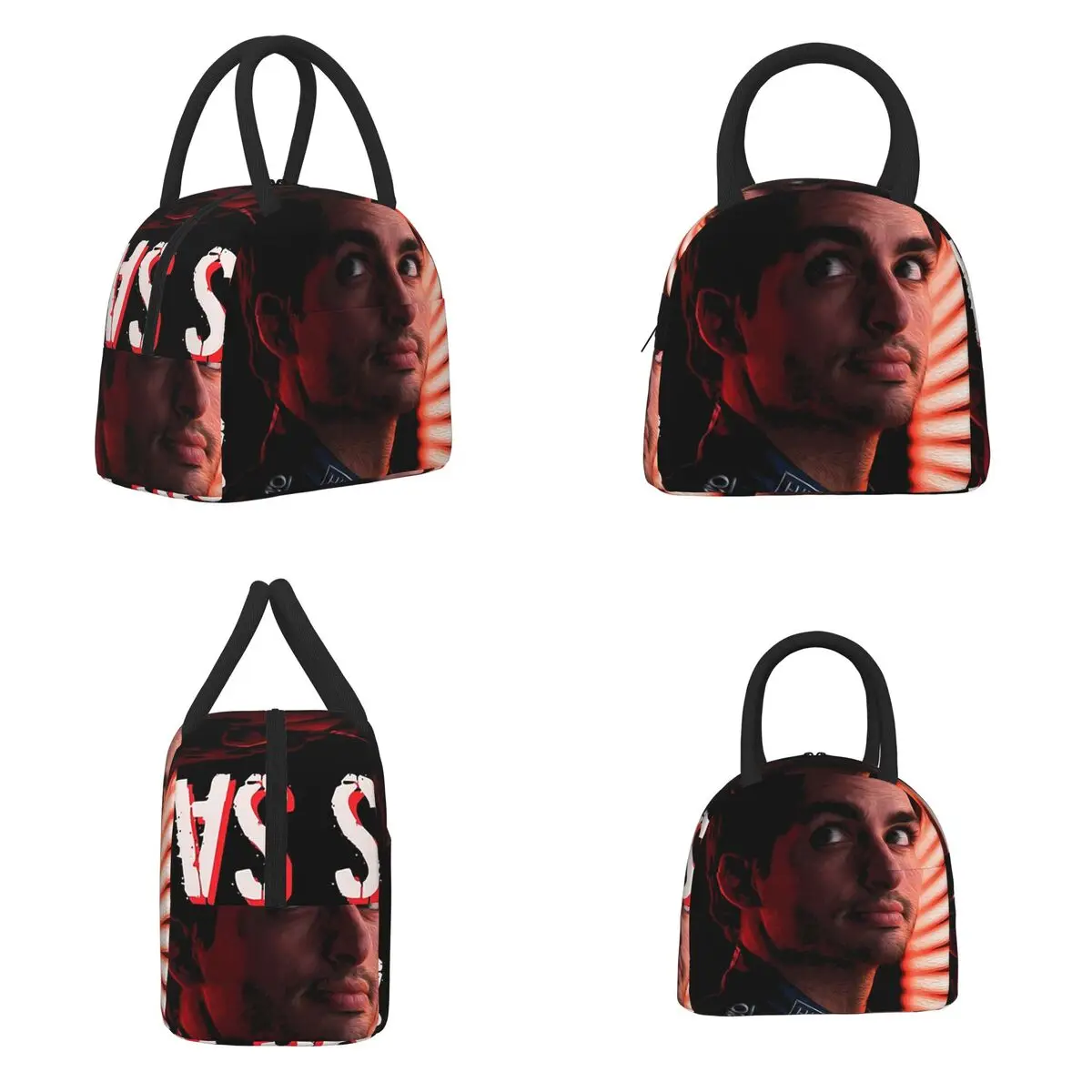 Carlos Sainz Jr F1 Signature Graphic - Dark Lunch Bags Insulated Bento Box Portable Lunch Tote Leakproof Picnic Bags Thermal Bag