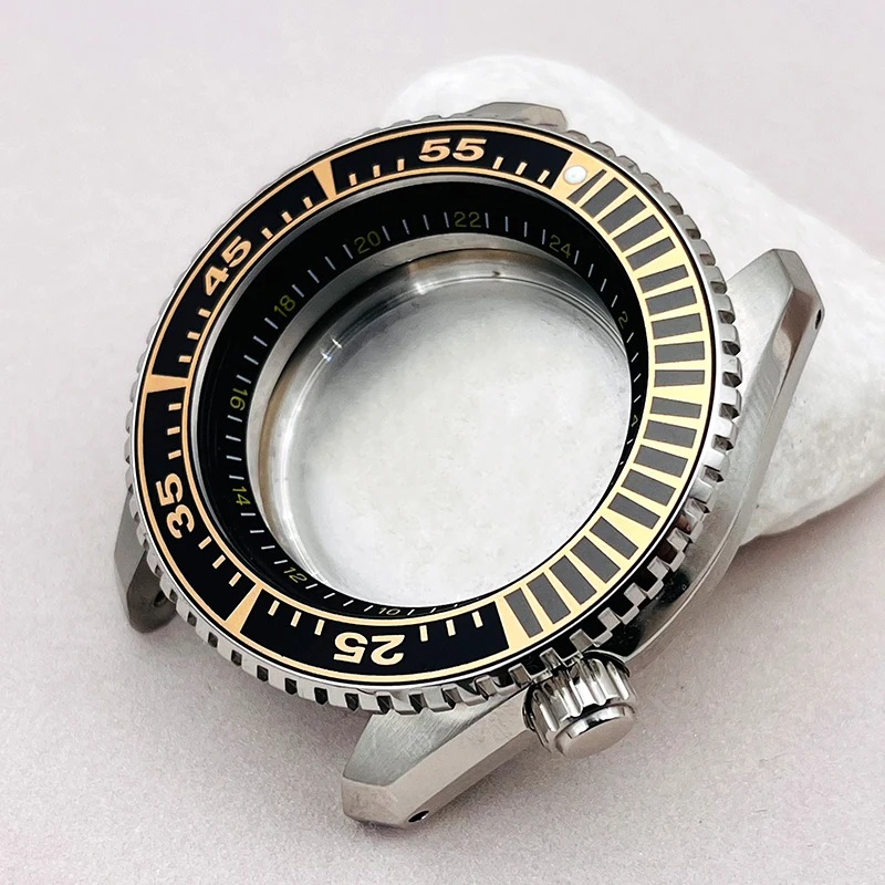 

Mod 43.77mm NH36 NH35 Movements Silver Watch Cases Samurai Bezel Insert Fits Seiko Prospex SNR025 Watch Replace Repair Parts