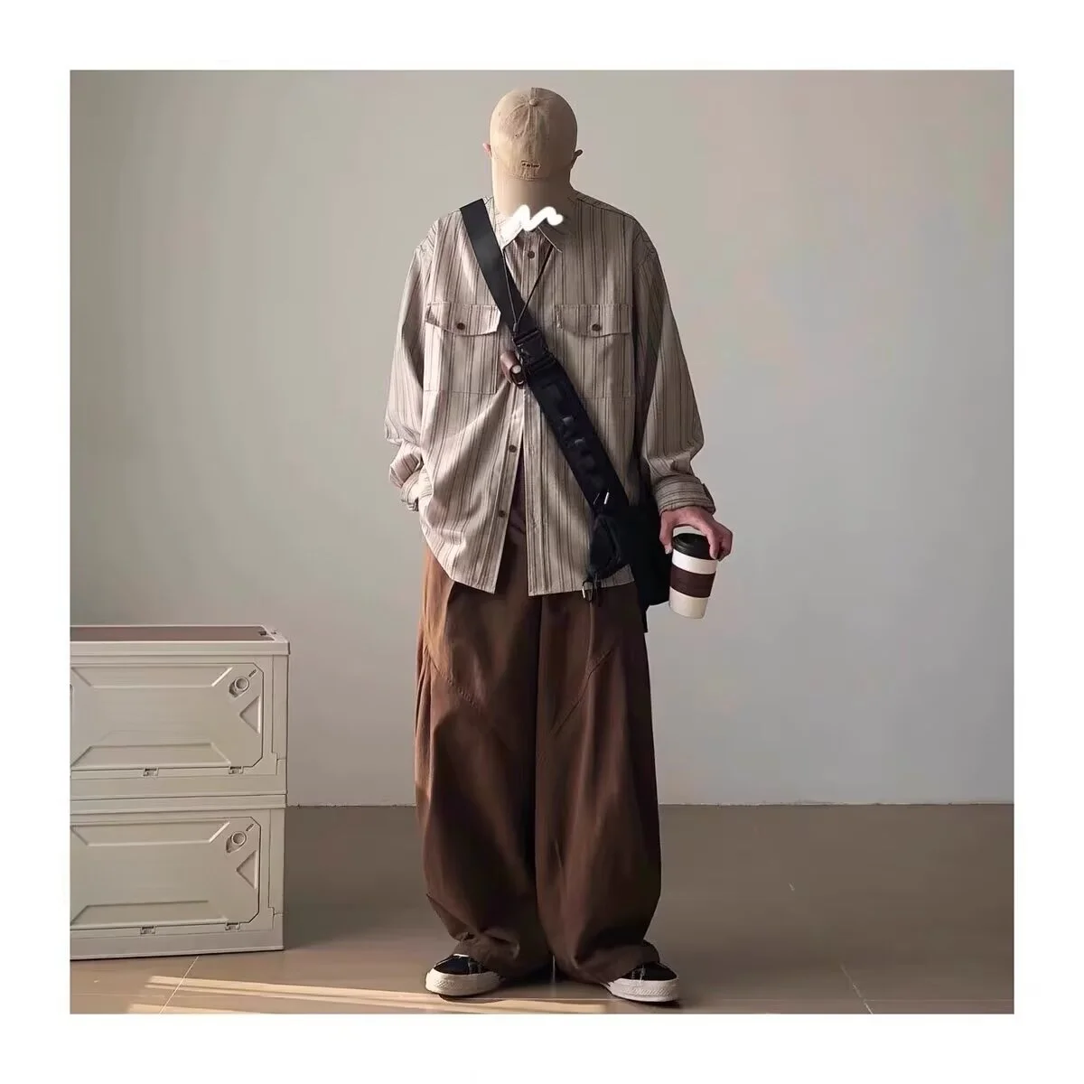 

Весенне-осенняя повседневная рубашка свободного кроя в полоску с удлиненными рукавами, рабочая куртка, молодежная, износостойкая, с плоской отделкой