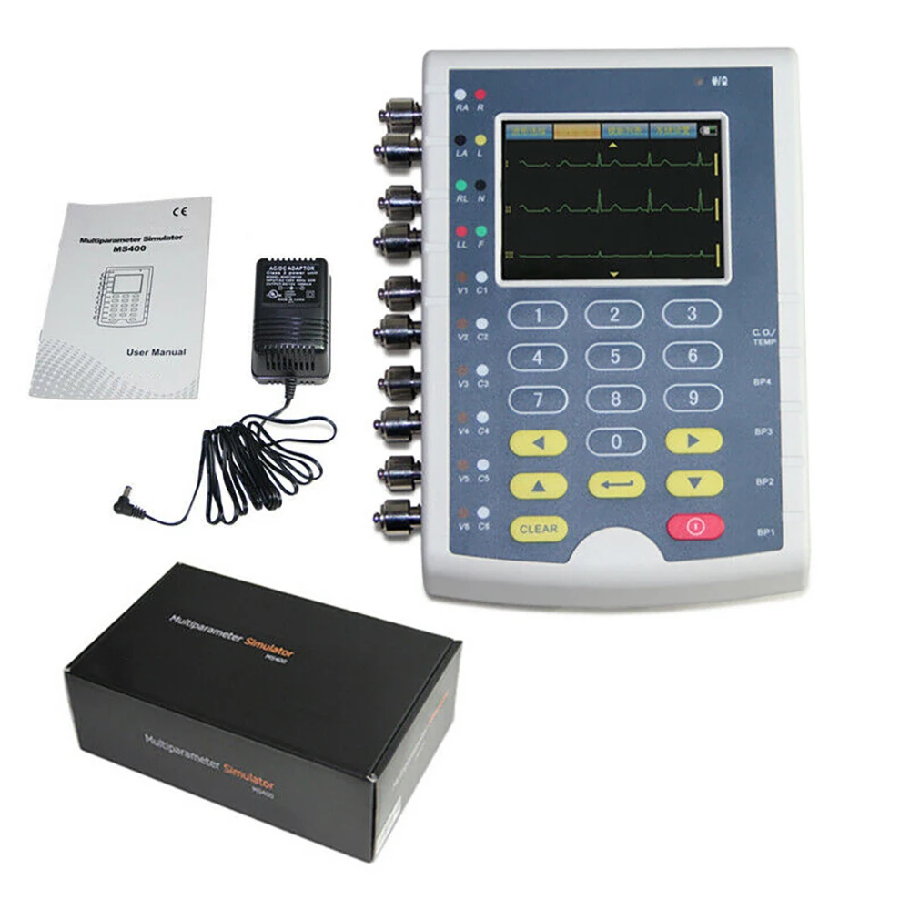 

MS400 Multi-Parameter Simulator Touch Screen Patient Monitor 12 Leads ECG RESP TEMP IBP Simulation Dropshipping Device