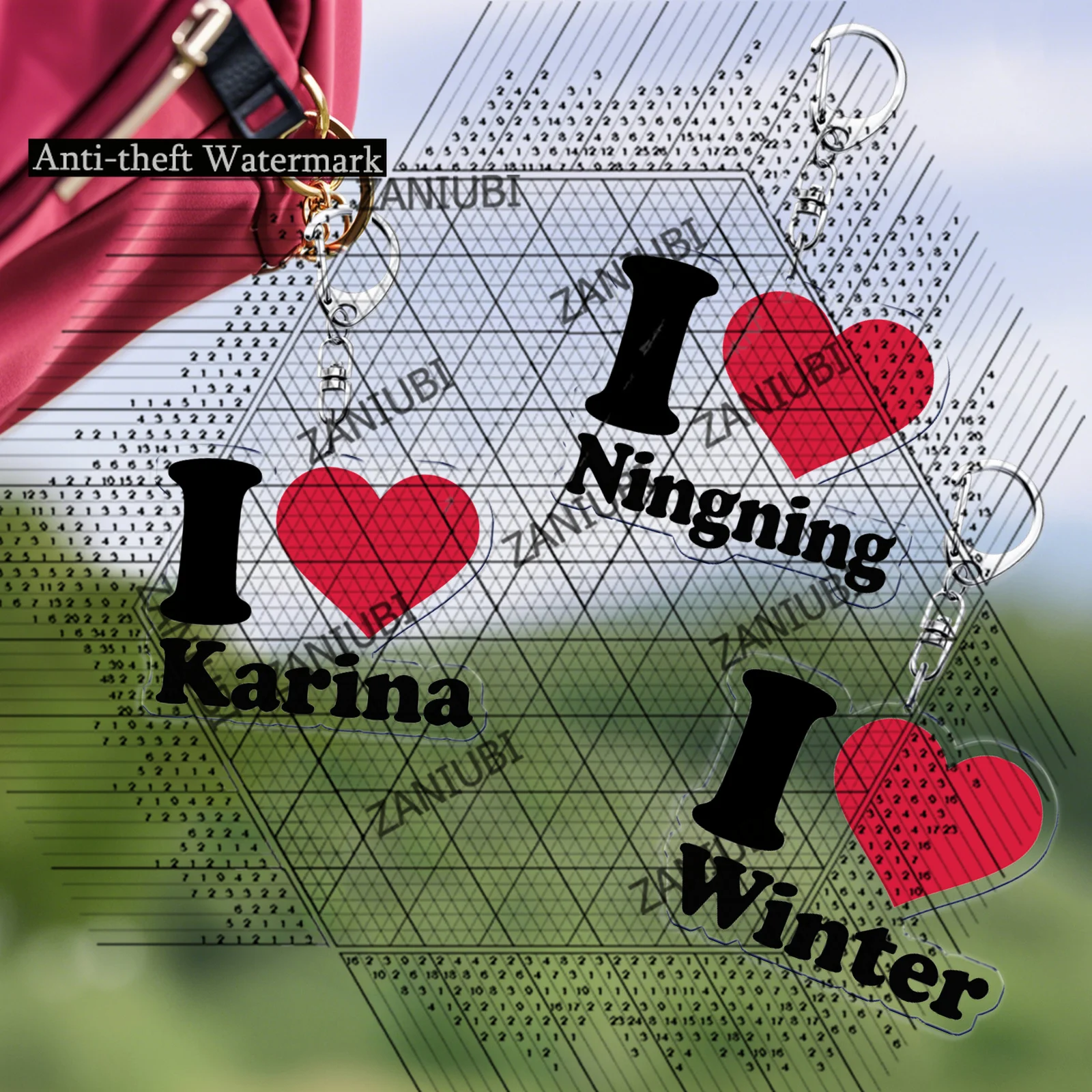 Hot Korean Kpop Girls Band Group Keychains Bag Charms Karina Giselle Winter Ningning Keyings Jewelry Fans Friends Gifts