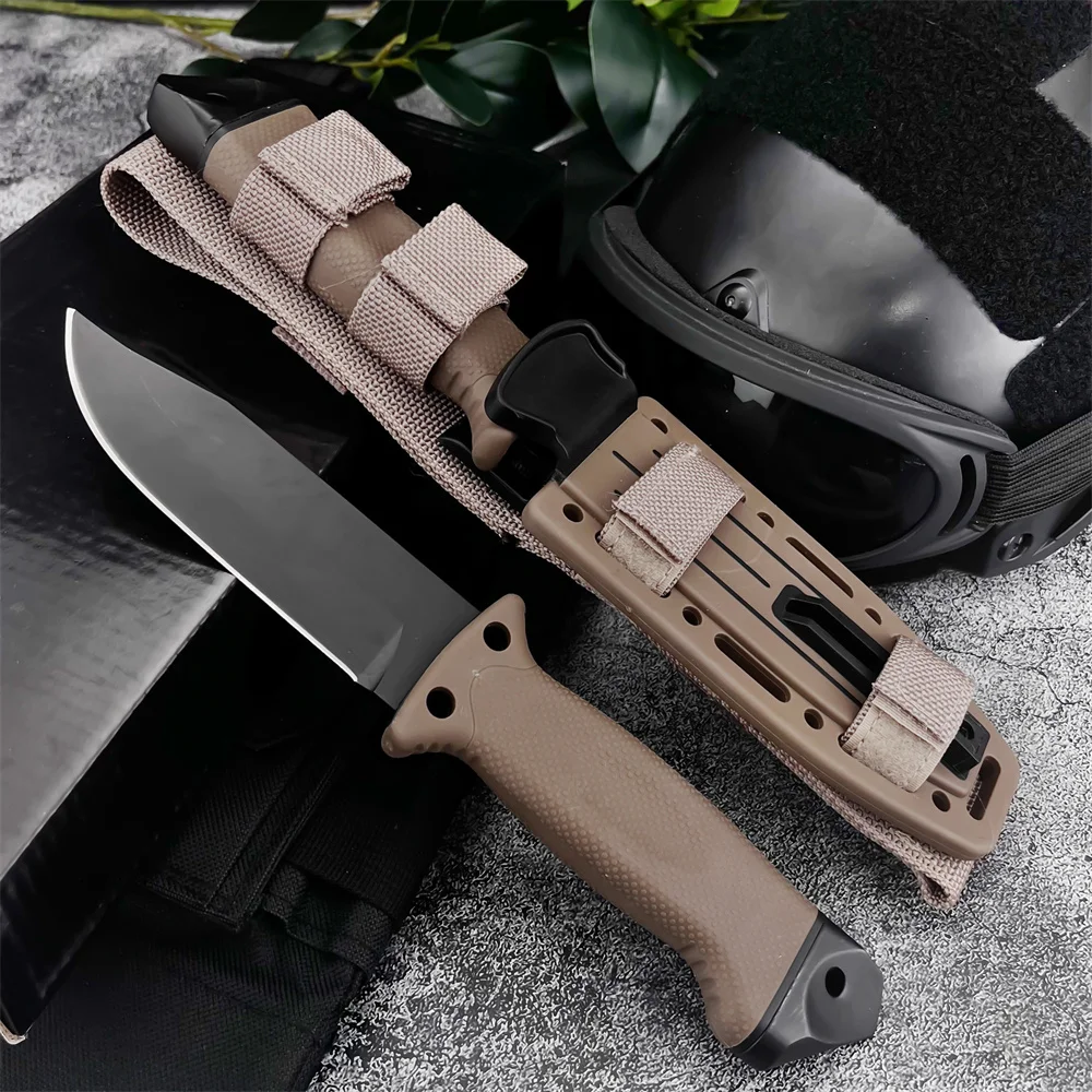 

1400 Outdoors Fixed Blade Knife 8Cr13Mov Blade Rubber Plastic Handles Tactical Hunting Cutting Knives EDC Camping Fishing Tools