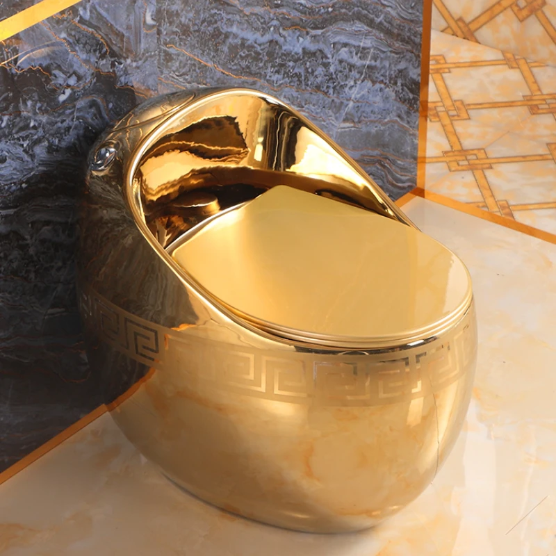 

Electroplating Golden Toilet Art Personality European Ceramic New Pumping Toilet