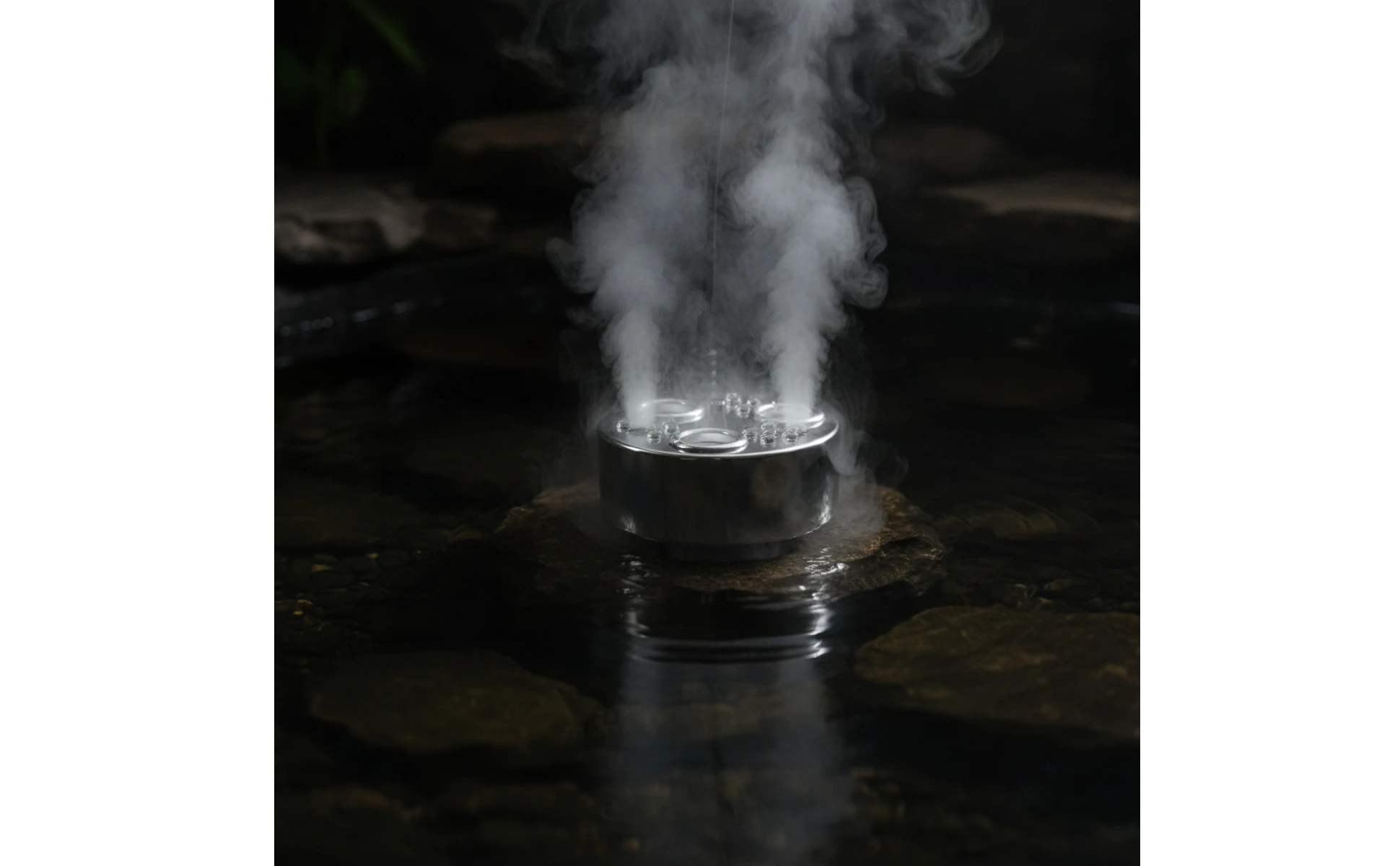 3-Head Pond Fogger Corrosion-Resistant Mist Maker with LED Lights High-Frequency Fogger Compact Humidifier Long-Lasting